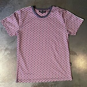 Men’s Geometric Pattern Short Sleeve Tee - Orange and Black